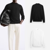 毛衣 柜299 2621309 宽松半高领长袖 休闲针织衫 男装 2024年秋季