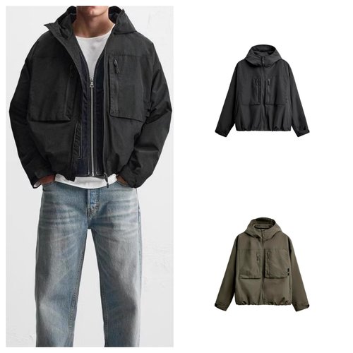 秋冬新品 男装 连帽科技面料拉链长袖夹克外套 8281406