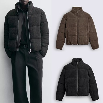 柜859！冬季新品男装 宽松复古灯芯绒棉服夹克外套 3833305 800