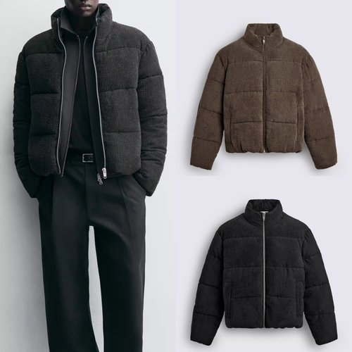 柜859！冬季新品男装 宽松复古灯芯绒棉服夹克外套 3833305 800