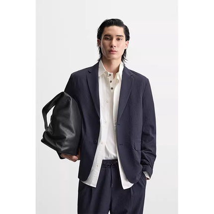 2025春季新品 男装 泡泡纱宽松凉感休闲西装外套 7380550 800
