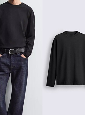 柜259！2026春季新品 男装 多色选宽松连串棉圆领长袖T恤 5584472