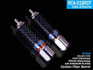 雅宝YARBO德国雅堡 RCA-018RCF 碳纤维壳镀铑白金 RCA端子 莲花头