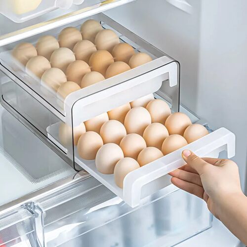 冰箱鸡蛋收纳盒抽屉式装鸡蛋盒子厨房专用保鲜盒鸡蛋托家用
