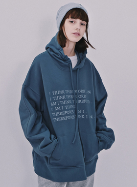 NEATO逆光女装UNI无性别穿搭刺绣连帽卫衣加绒款宽松运动中性帽衫