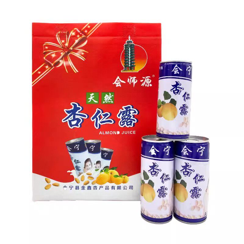 甘肃会宁特产会师源杏仁露过节送手提袋会宁杏仁露送礼24瓶装礼盒