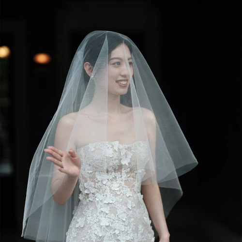 新娘结婚主婚纱头纱超仙森系