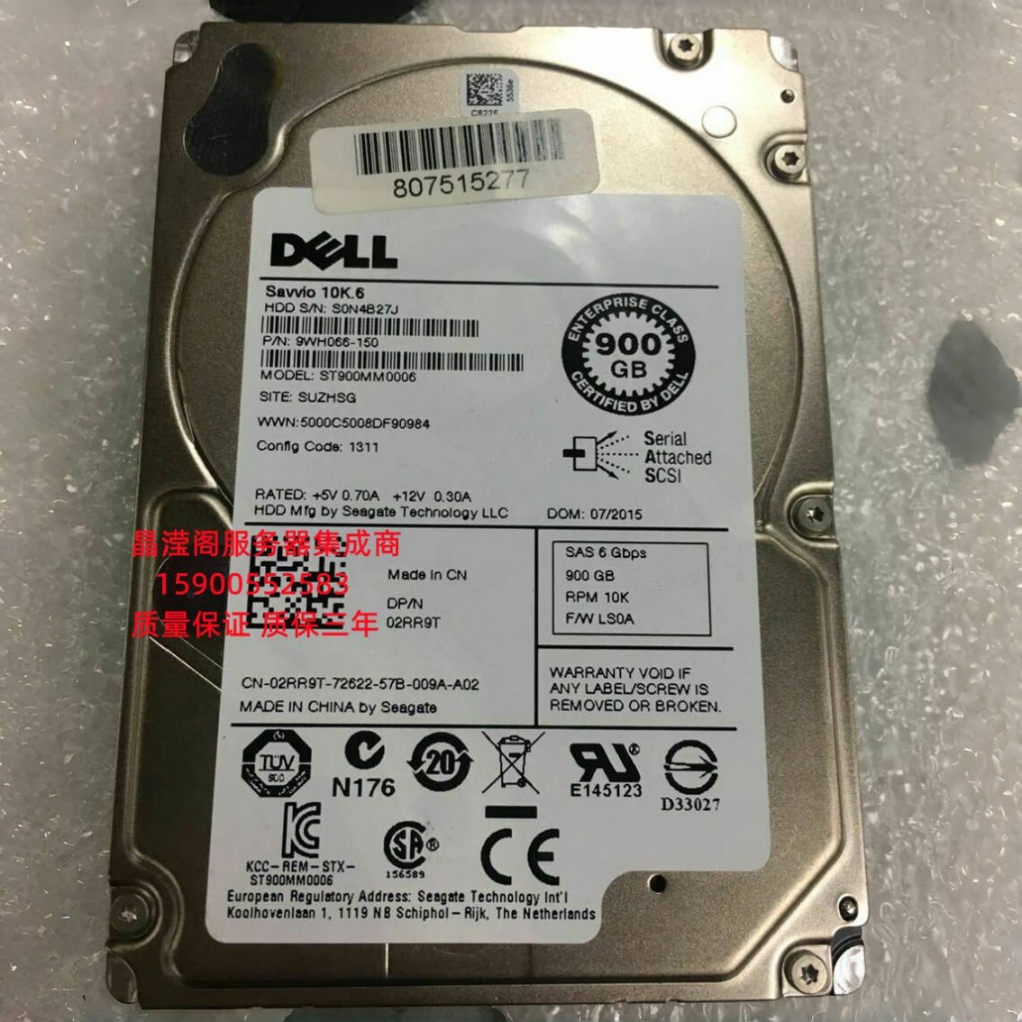 DELL MD3220I MD3260 MD3260I MD3400 900G 10K 2.5 SAS 储存硬盘