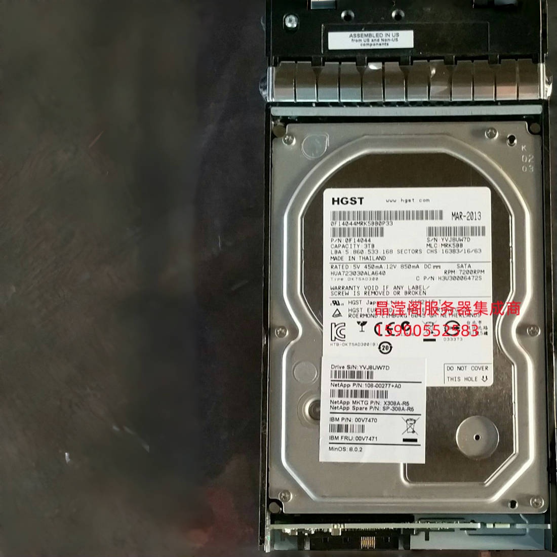 Netapp X308A-R5 SP-308A-R5 108-00277 3T 3.5寸 SATA 存储硬盘