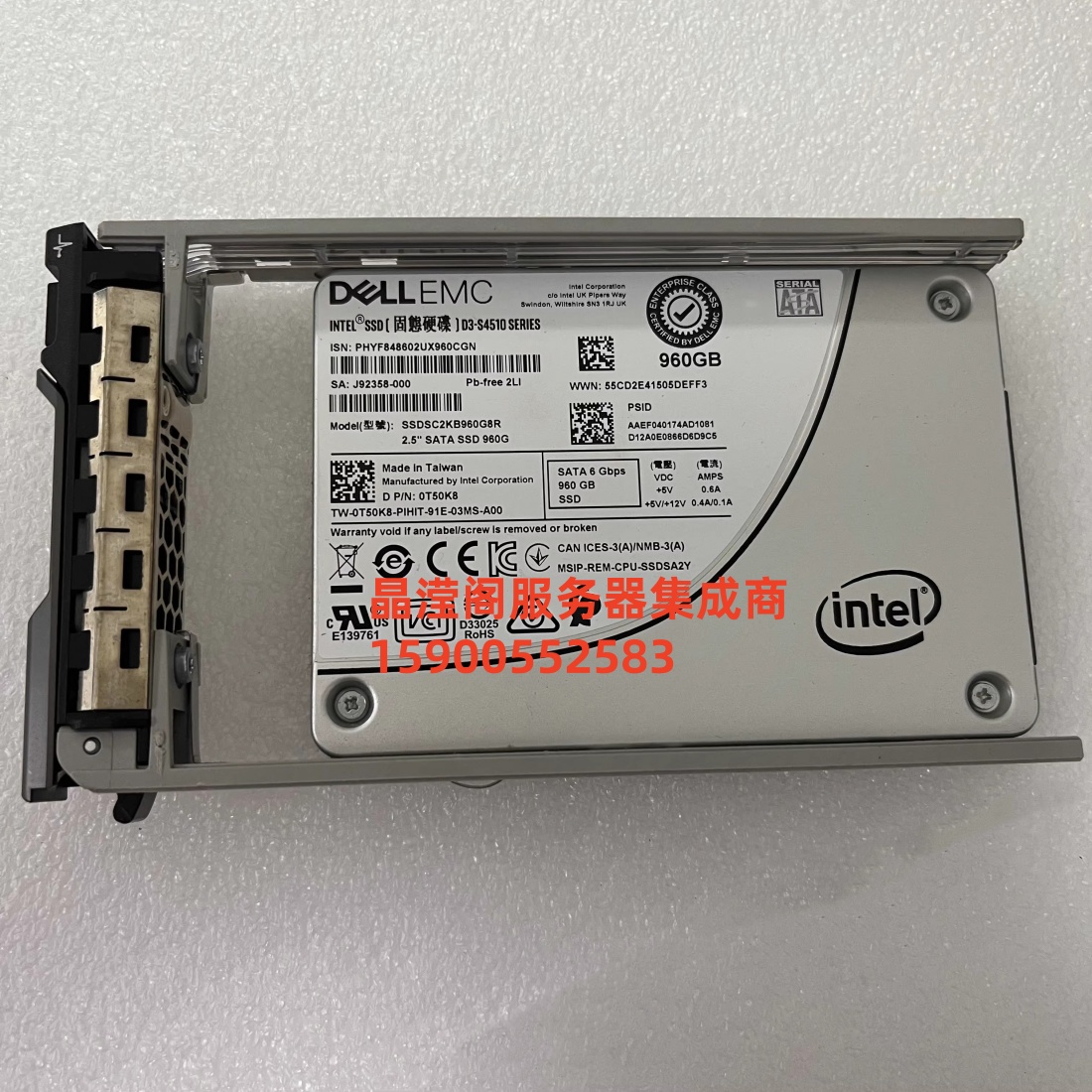 原装 DELL S4510 960G SATA SSD 0T50K8 SSDSC2KB960G8R 固态硬盘
