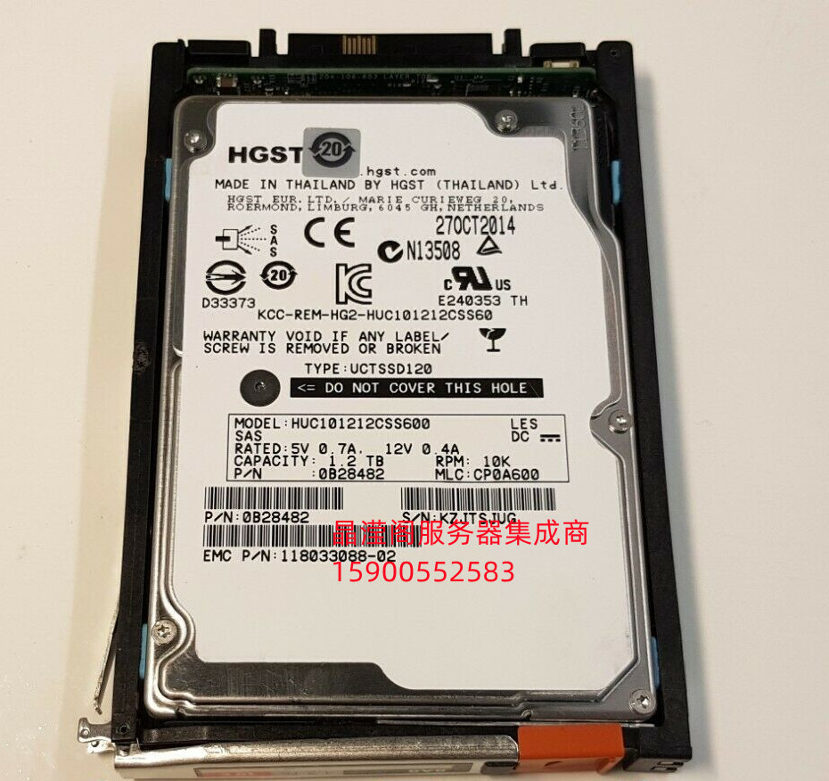 EMC VNX5200 VNX5400 VNX5500 VNX5600 1.2T 10K 2.5 SAS存储硬盘