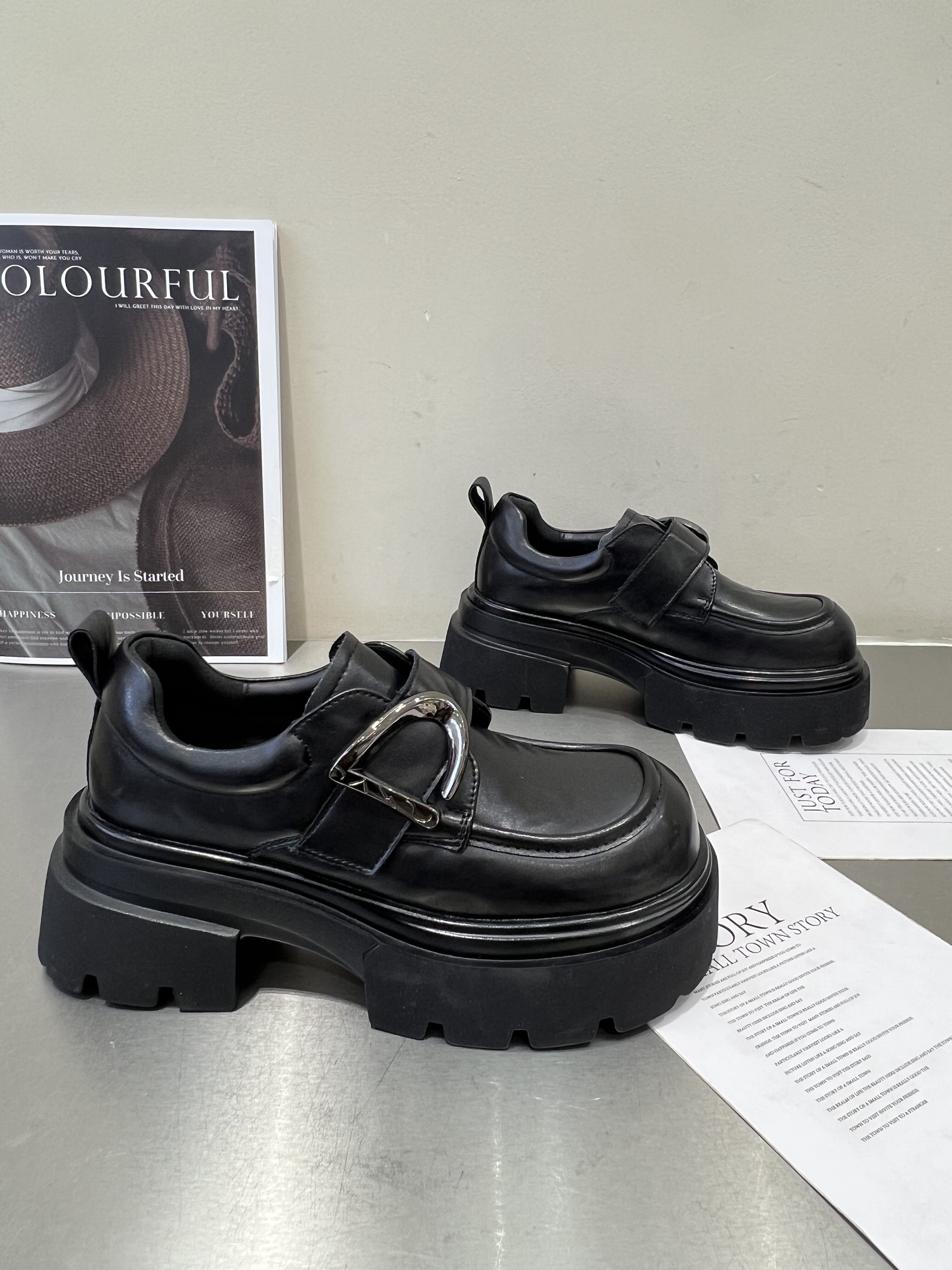 真皮厚底乐福鞋女2026春季英伦风增高小皮鞋百搭休闲大头松糕单鞋,女鞋,乐福鞋（豆豆鞋）,淘宝优惠券,粉丝福利购,淘宝优惠卷