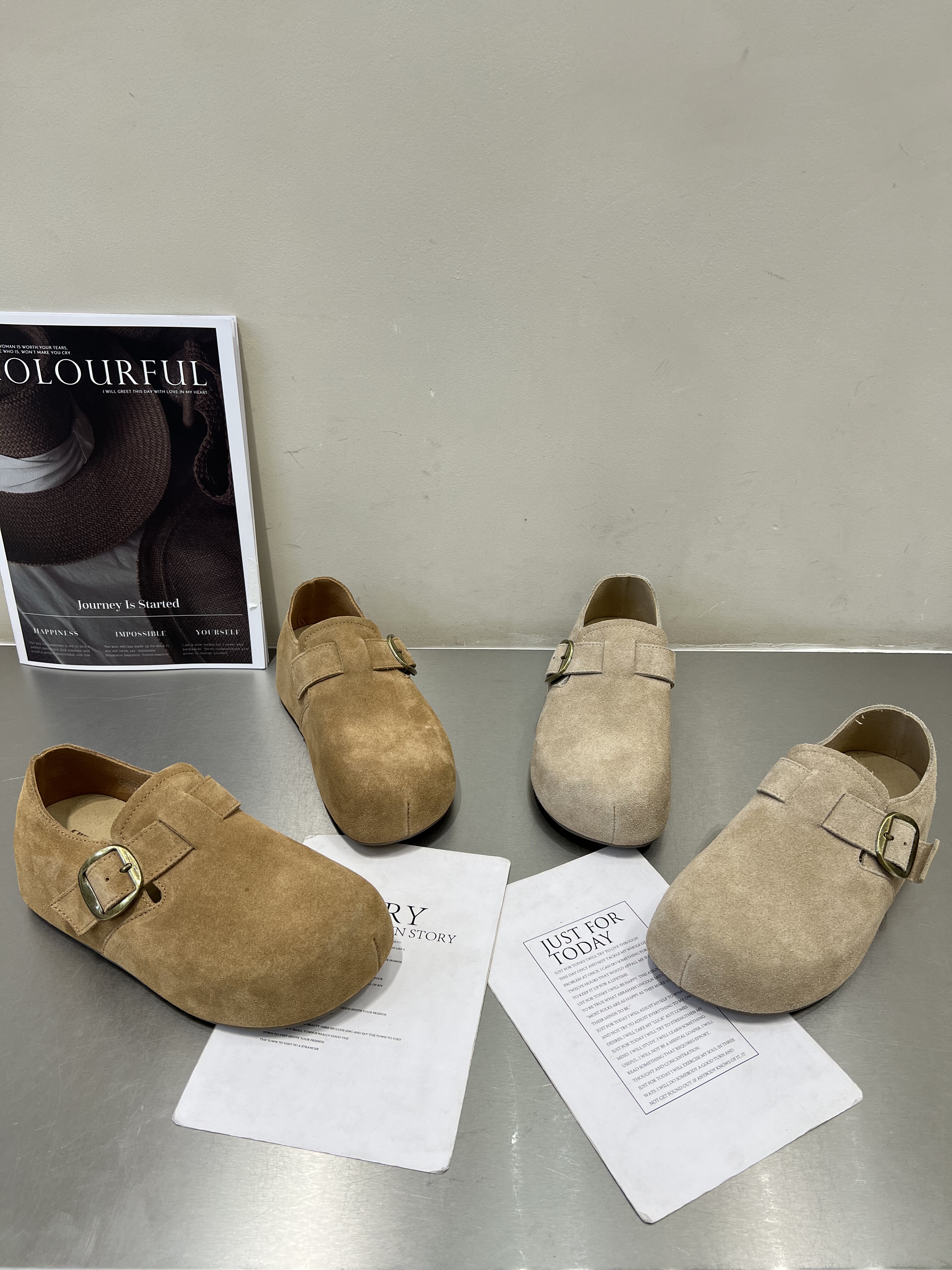 真皮复古勃肯鞋女2026春季百搭内增高厚底休闲一脚蹬乐福鞋豆豆鞋,女鞋,乐福鞋（豆豆鞋）,淘宝优惠券,粉丝福利购,淘宝优惠卷