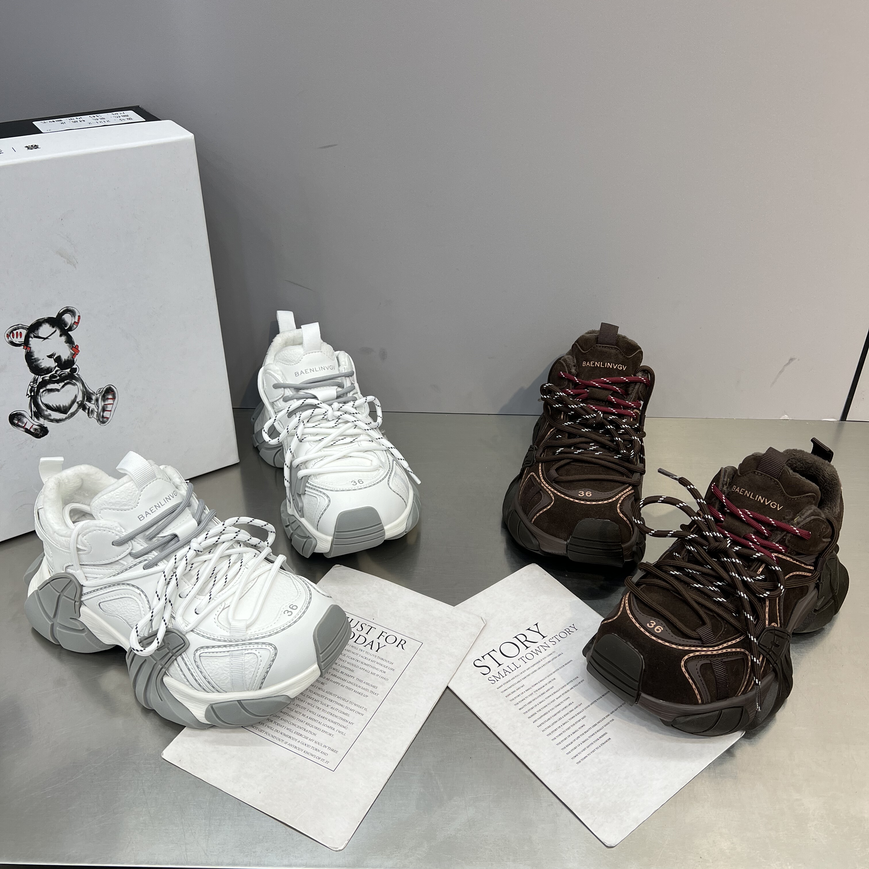 欧洲站真皮八爪鱼厚底老爹鞋女2025冬季加绒增高休闲运动鞋显脚小