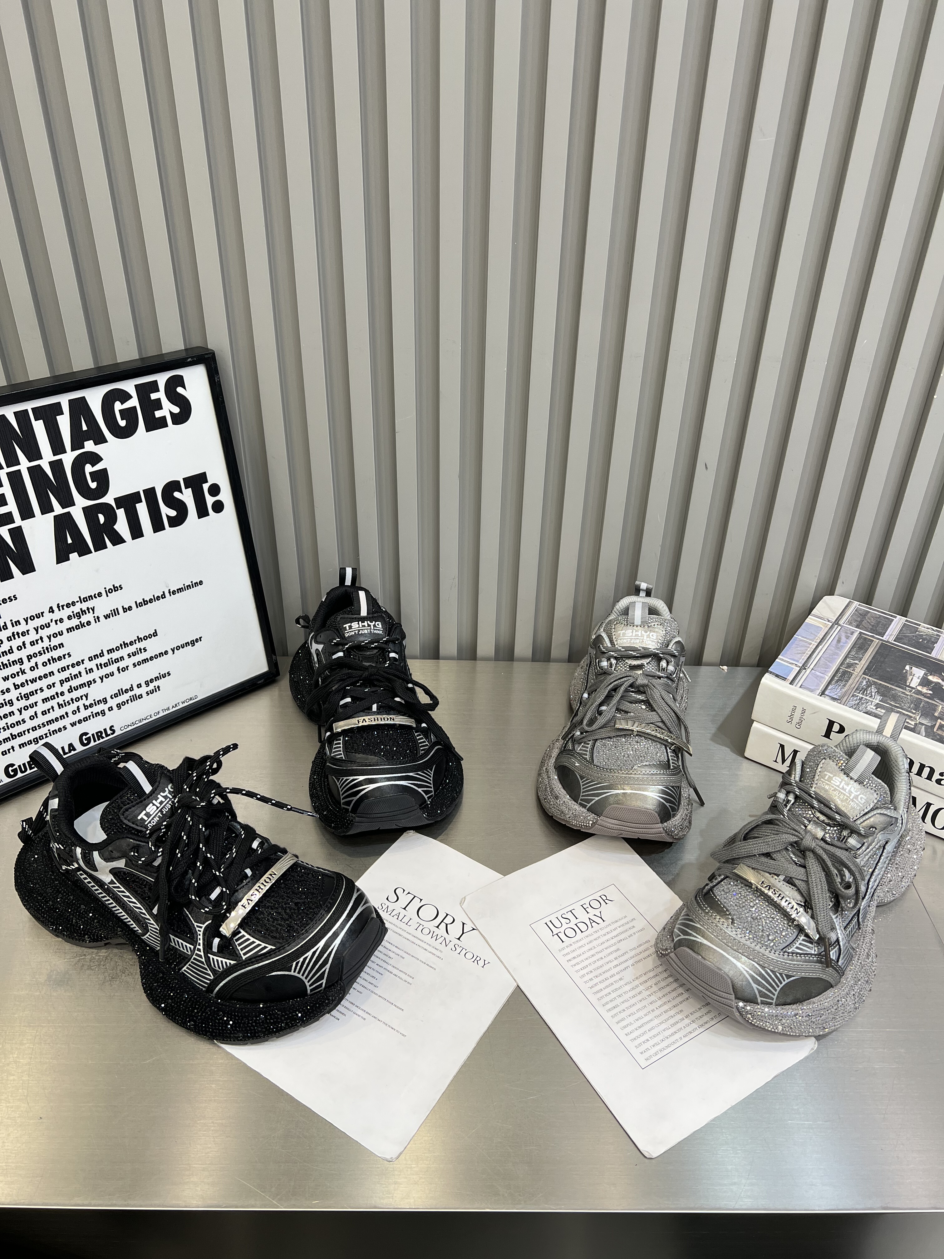 欧洲站真皮水钻厚底老爹鞋女2026春季时尚绑带增高百搭休闲运动鞋,女鞋,时尚休闲鞋,淘宝优惠券,粉丝福利购,淘宝优惠卷