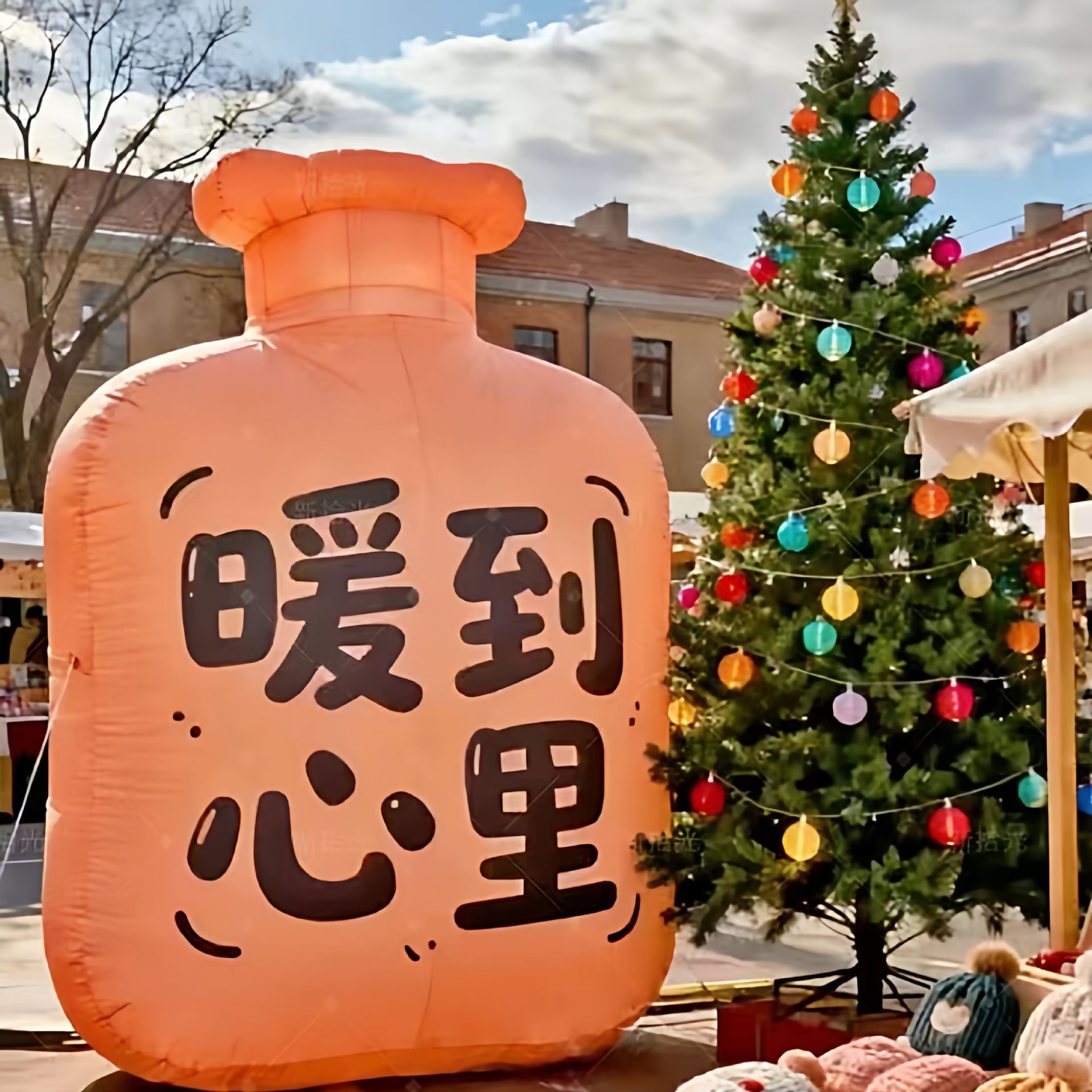 定制创意超大充气热水袋造型气模广告宣传道具大型户外商场展示模