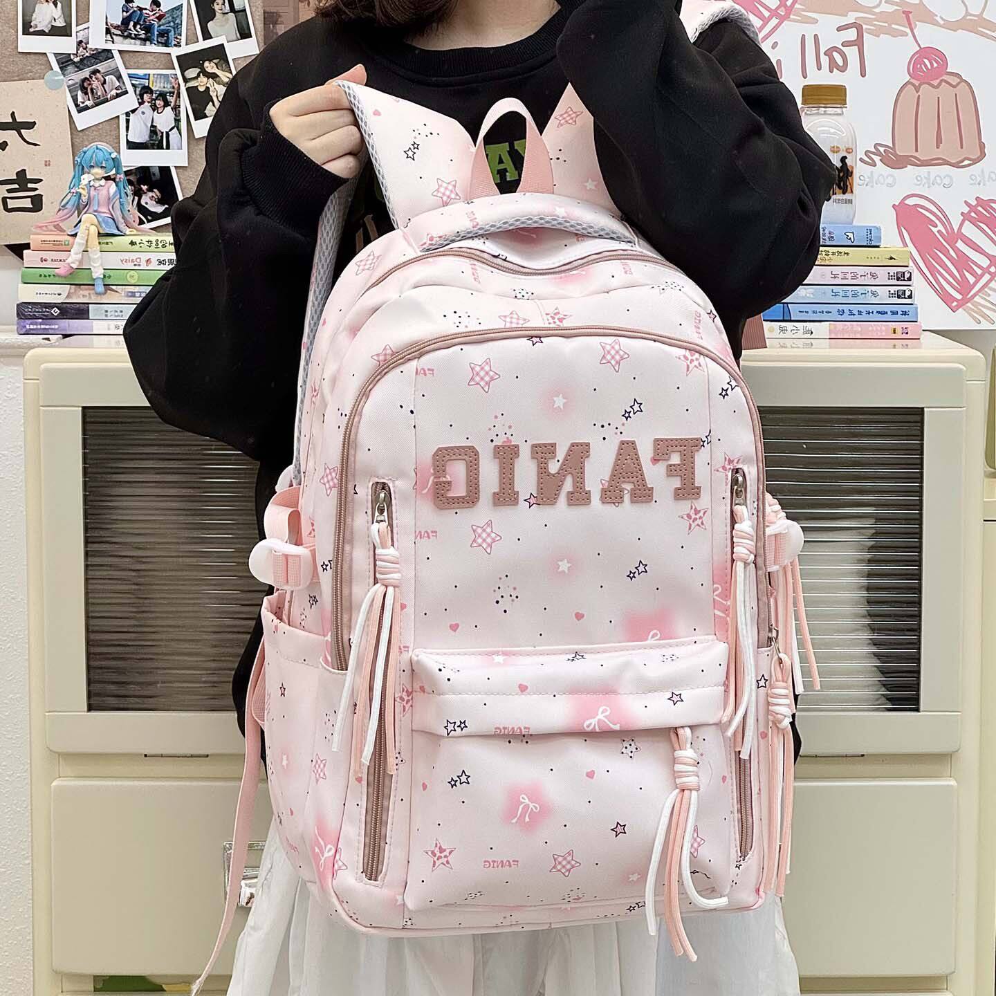 法国MKDN新款学院风日系ins高颜值初中生书包女甜美背包