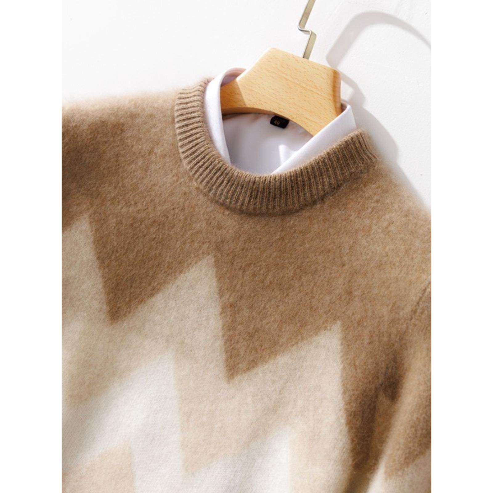 时尚拼色100%纯羊绒衫男士加厚圆领毛衣休闲保暖羊毛打底衫宽松,男装,羊绒套衫,淘宝优惠券,粉丝福利购,淘宝优惠卷