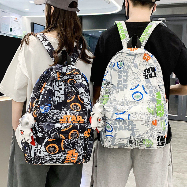 法国Fad Sincgo双肩包男日系高中生大学生书包女休闲潮流涂鸦背包