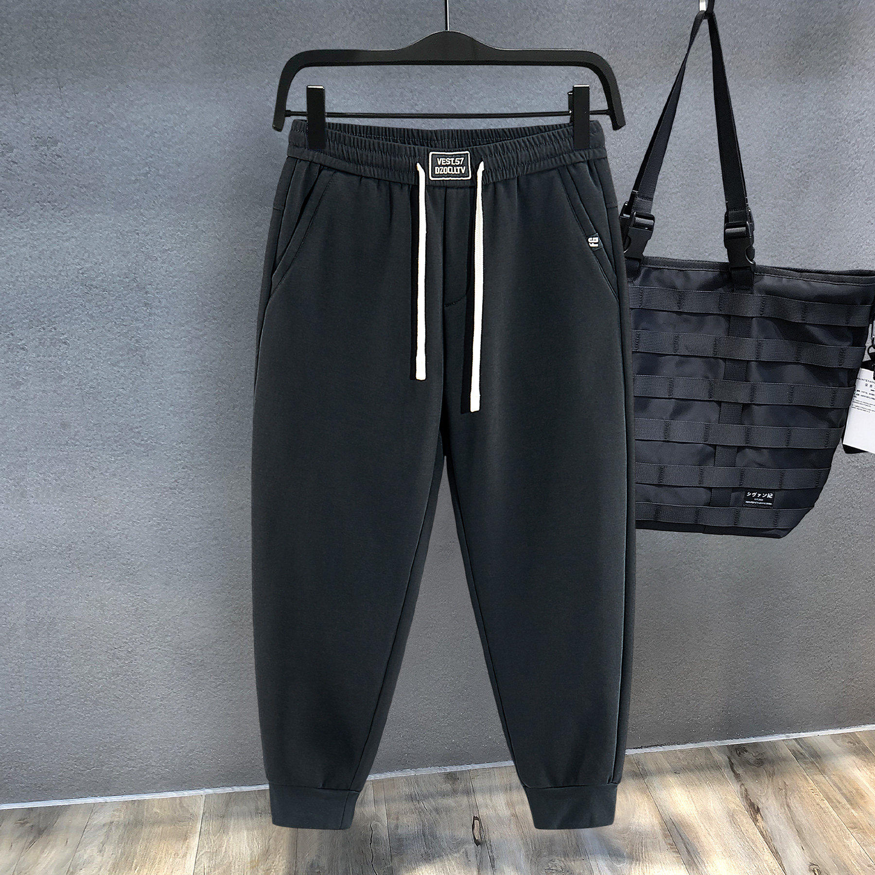 IT ins潮牌休闲卫裤男重磅420g加绒厚款弹力腰宽松束脚锥形运动裤,男装,休闲裤,淘宝优惠券,粉丝福利购,淘宝优惠卷