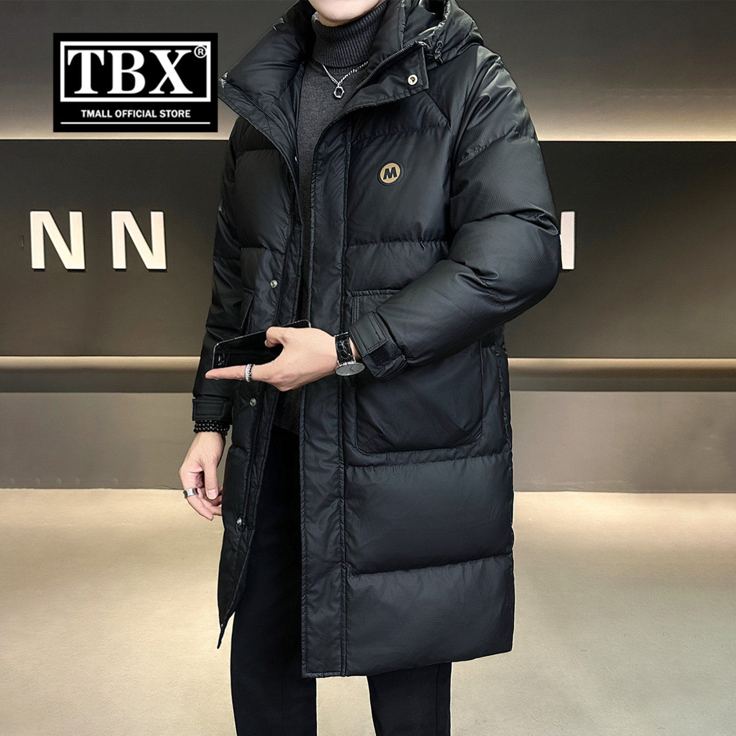 高端中长款羽绒服男士2026新款冬季加厚保暖连帽外套大衣男款冬装,男装,羽绒服,淘宝优惠券,粉丝福利购,淘宝优惠卷