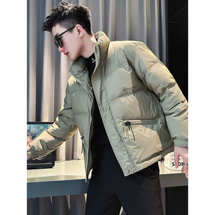 2025潮牌冬季羽绒服男休闲痞帅高端立领加厚短款上衣男士冬装外套