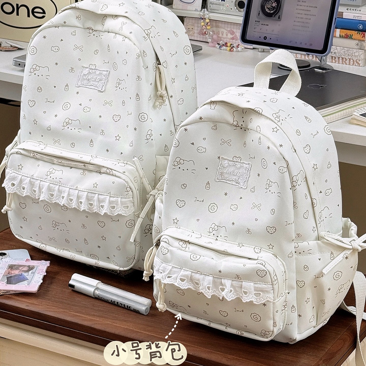 香港IT HKINS少女卡通双肩包2026新款初高中学生书包女大容量背包
