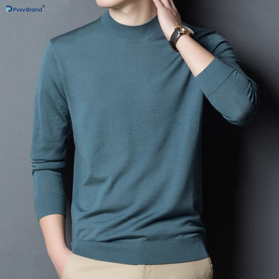 羊毛衫男款冬季新款加厚保暖中年半高领商务休闲羊毛针织打底衫男