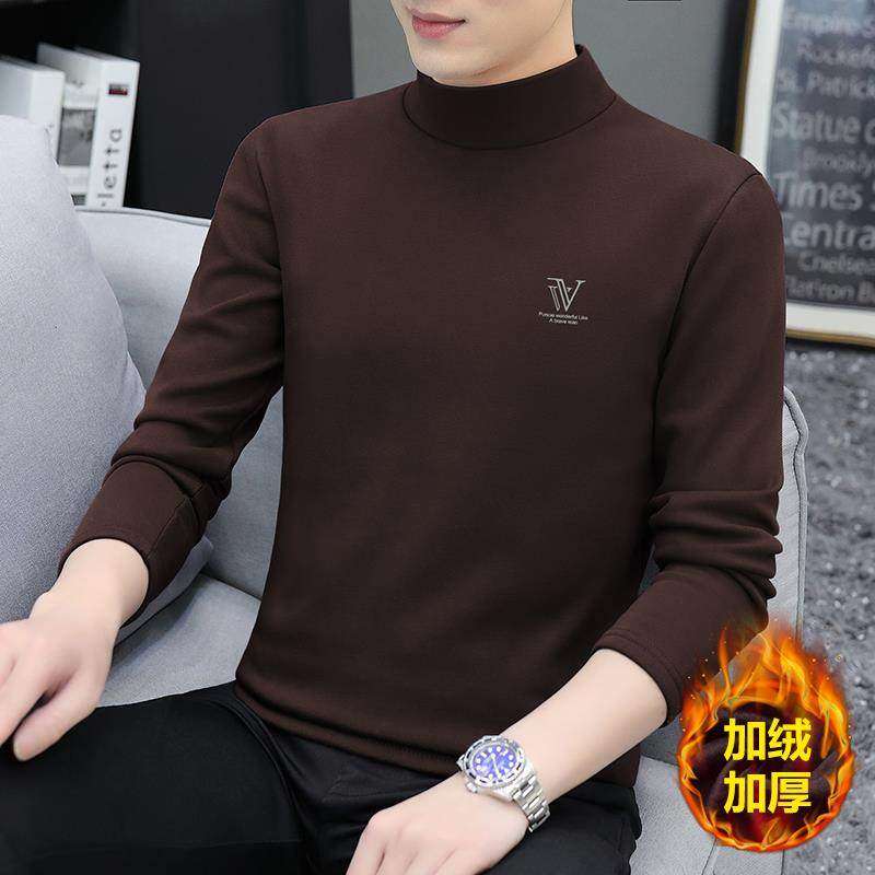 中领德绒卫衣男秋冬季加厚保暖打底衫半高领加绒长袖t恤内搭上衣,男装,T恤,淘宝优惠券,粉丝福利购,淘宝优惠卷