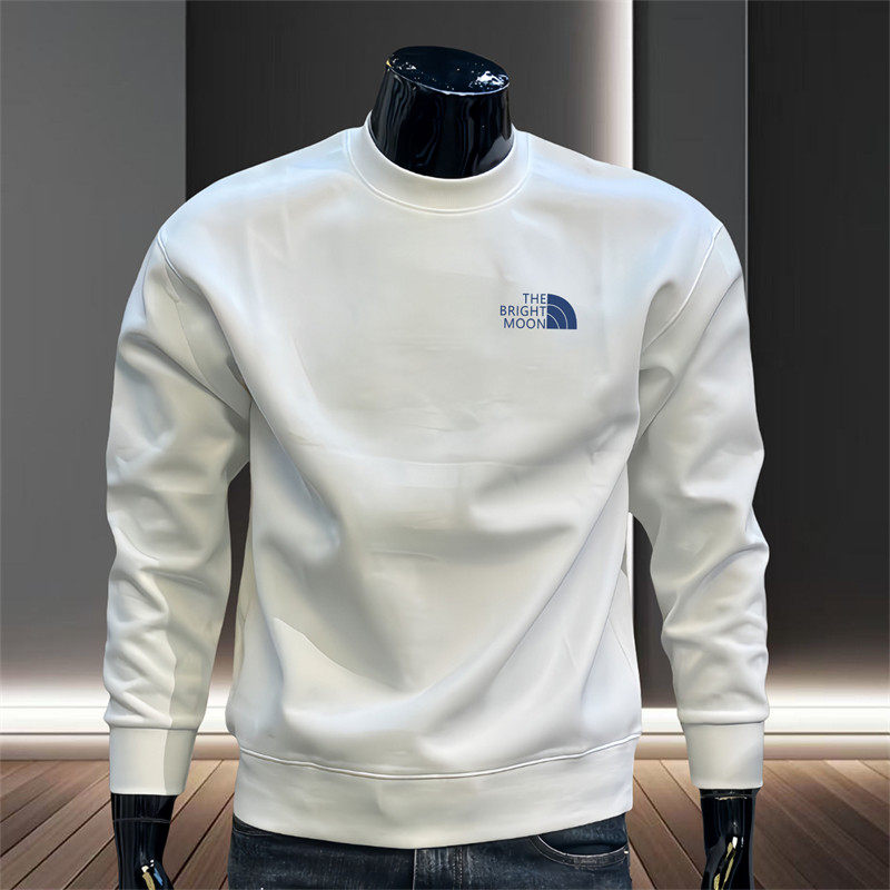 潮牌轻奢纯棉圆领卫衣男2025秋冬季新款高级感百搭套头加绒打底衫