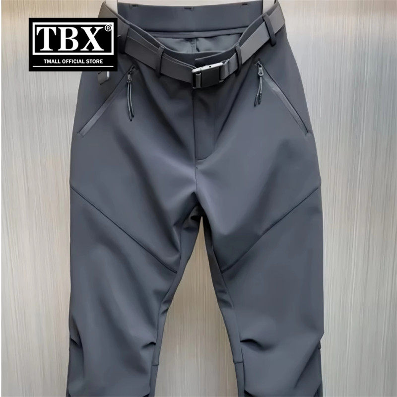 高端户外软壳冲锋裤男士2026新款秋冬季加绒加厚男裤休闲裤子男款