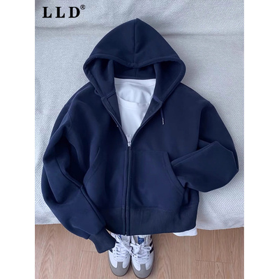 高端连帽卫衣男2025春秋季新款重磅宽松拉链开衫外套男士休闲上衣