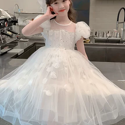 女童连衣裙夏装2025新款儿童洋气公主裙女孩大童夏季生日礼服裙子