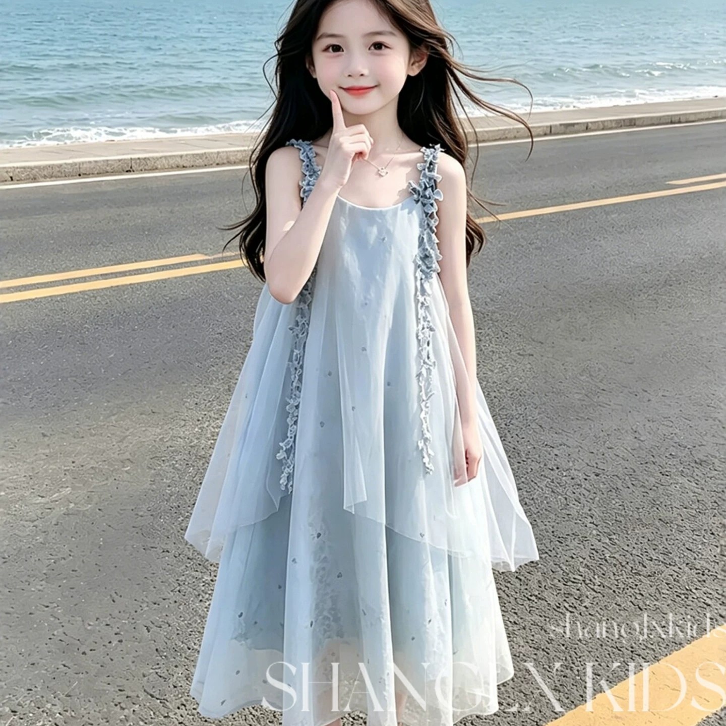 简单大方女童裙2026新款今年流行爆款小女孩裙子夏天吊带裙夏季薄