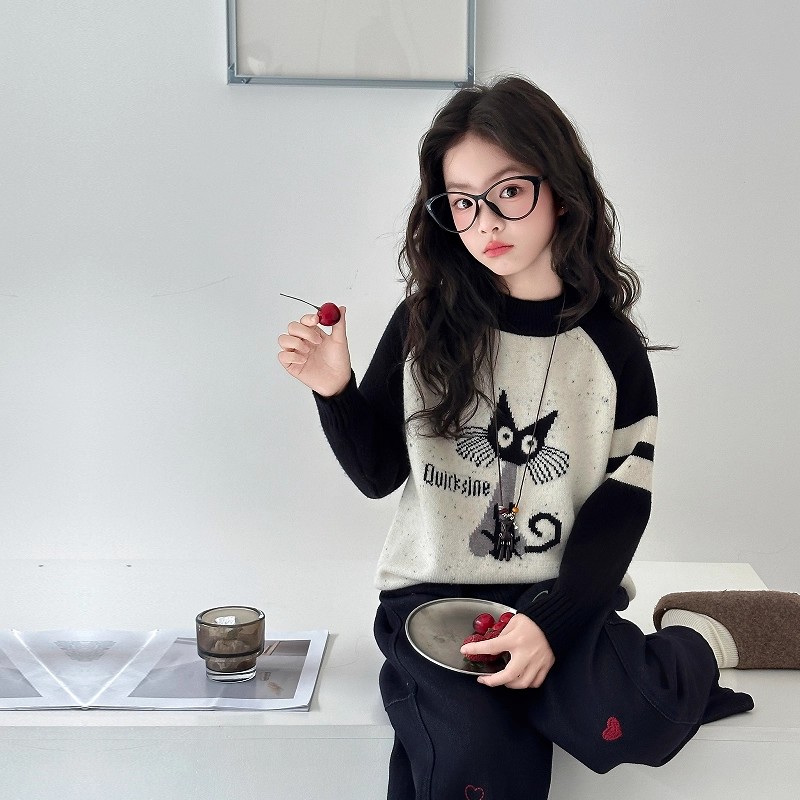 女童毛衣内搭秋冬2025新款儿童超好看针织衫女孩大童冬季毛线上衣