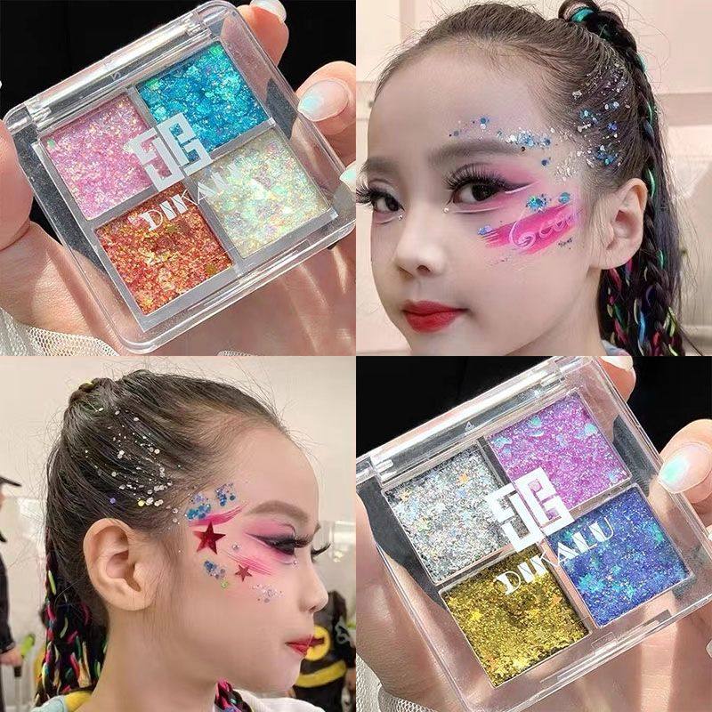 正品宇宙南瓜亮晶晶眼影盘霹雳闪提亮大亮片上色爱心萝莉少女蹦迪