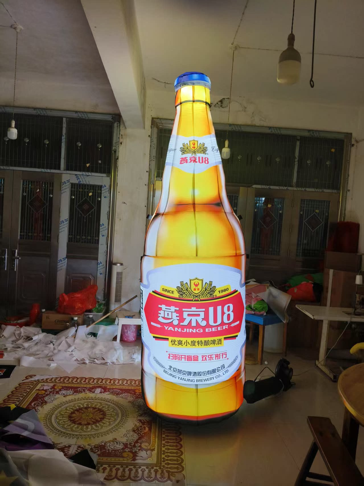 充气发光燕京啤酒气模定制仿真啤酒酒瓶易拉罐饮料瓶广告宣传餐饮