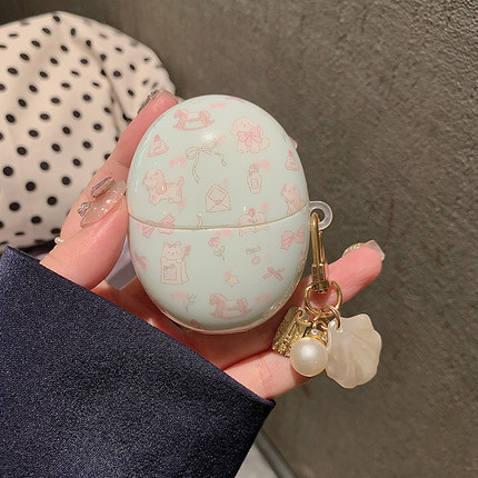 适用华为freebuds6保护套se3蓝牙freebuds4e耳机壳freeclip2高级感freebuds7i/6i珍珠贝壳手链pro4猫咪卡通女