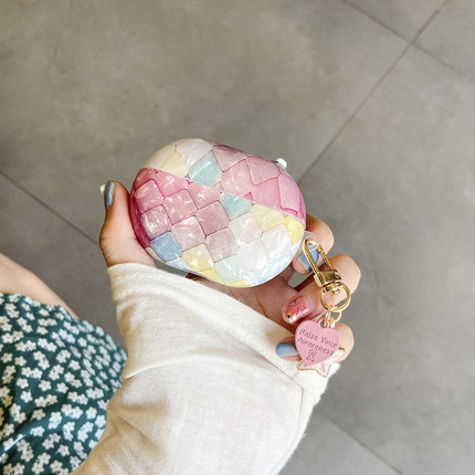 可爱简奢SE3适用华为freebuds6耳机套freebuds7i软壳freebudspro4鱼鳞纹freeclip2保护套女freebuds4i贝壳纹