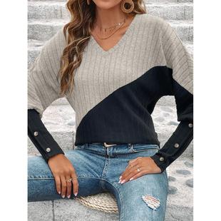 sleeve color contrast womens long slimming top waist