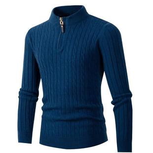 sweater loose Half knit season mens sports zip autumn