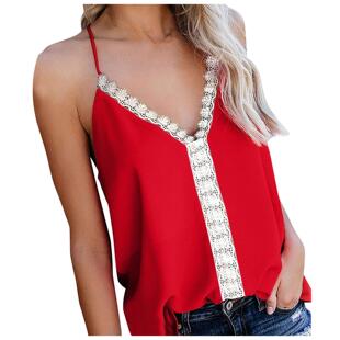 Contrast Top Vest Suspender Sleeveless Shaped Neck