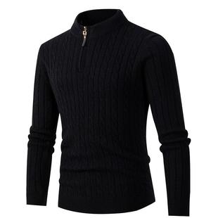 sweater loose zip mens Half season autumn knit sports