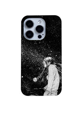 爱玛侬黑白星空漫画艺术小众适用苹果16promax/15手机壳iPhone14/13/12/11OPPO小米红米vivo一加真我