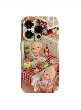 森贝儿家族茶话会可爱趣味日系适用苹果16promax/15手机壳iPhone141312/11OPPO小米红米vivo一加真我