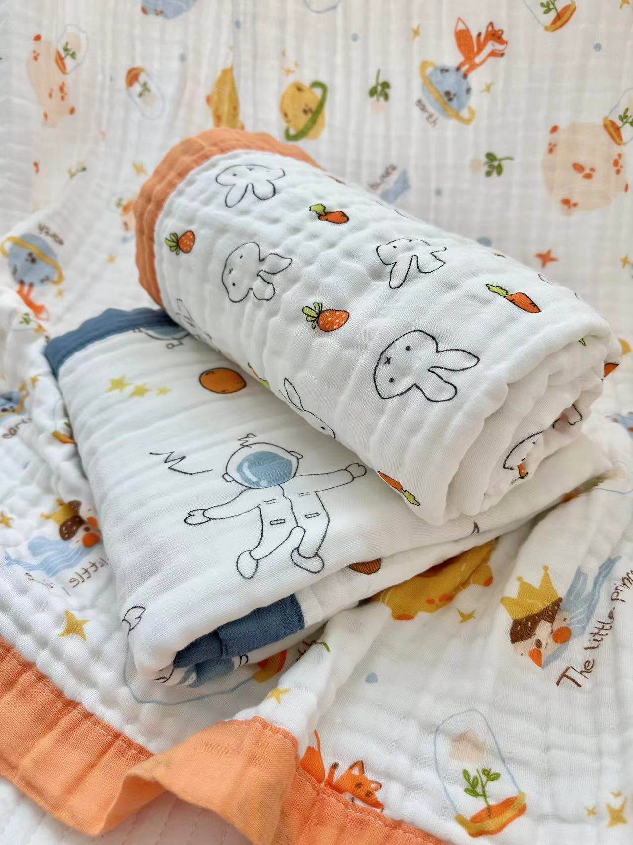 全棉六层水洗包边纱布浴巾新生儿夏季盖毯儿童空调毯子吸水大尺寸,婴童用品,浴巾,淘宝优惠券,粉丝福利购,淘宝优惠卷