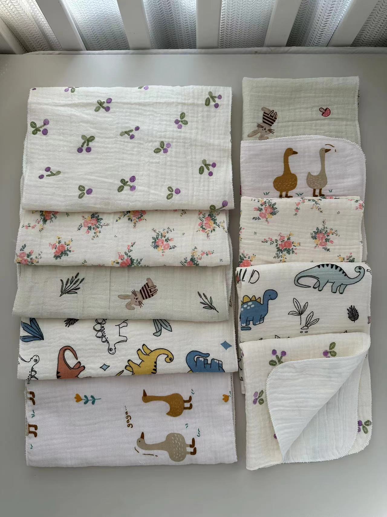 三条装A类婴儿棉花糖纯棉纱布四层小方巾宝宝手帕洗脸巾口水巾