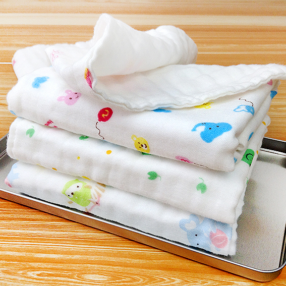 纯棉6层纱布新生儿婴儿口水巾