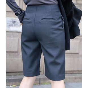 中裤 高腰不规则五分裤 2026新款 欧货宽松休闲直筒西装 大码 短裤 女装