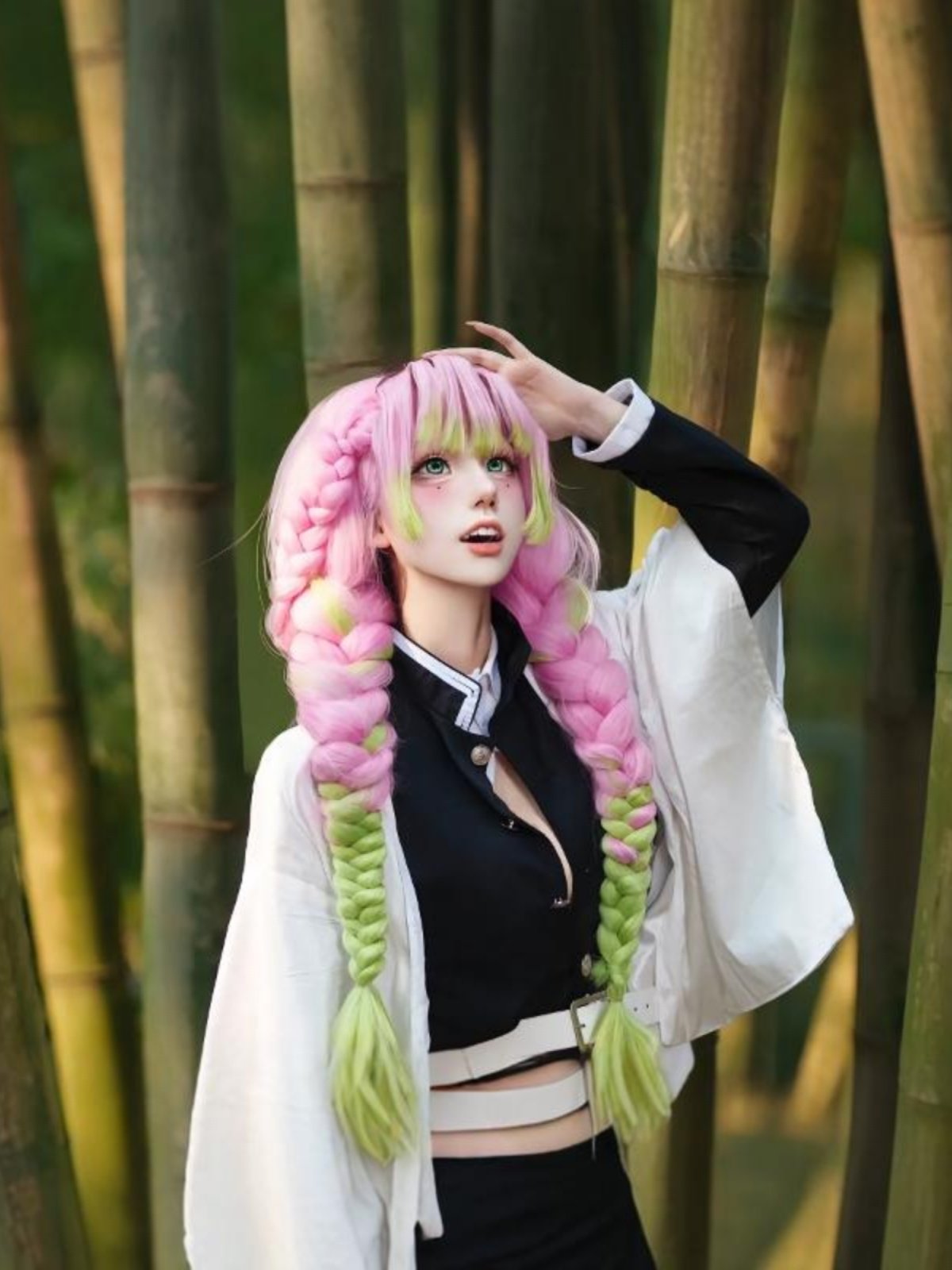鬼灭之刃cos服甘露寺蜜璃cos服儿童装鬼杀队服队服cosplay服装女